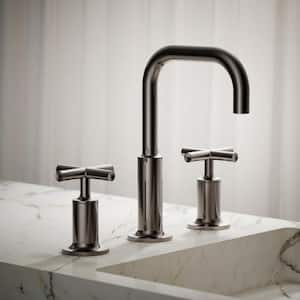 Purist Widespread Double Handle 1.2 GPM Bathroom Sink Faucet with Cross Handles in Vibrant Titanium