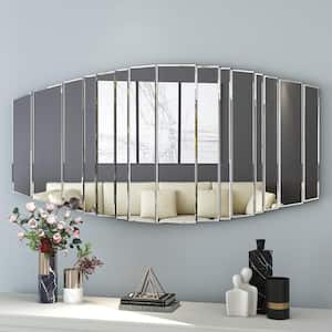 Glass 43.3 in. W x 21.65 in. H Modern Irregular Glass Decorative Mirror