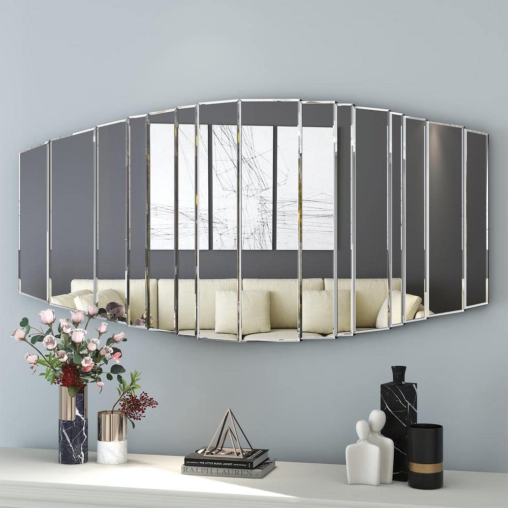 Glass 43.3 in. W x 21.65 in. H Modern Irregular Glass Decorative Mirror price history on PriceWatchPro