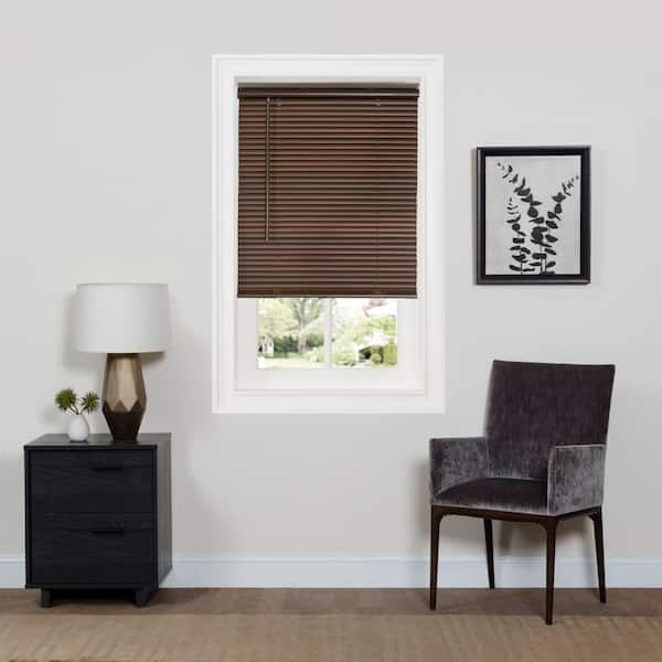 ACHIM GII Deluxe Sundown Mahogany Cordless Room Darkening Vinyl Mini Blind with 1 in. Slats 29 in. W x 64 in. L