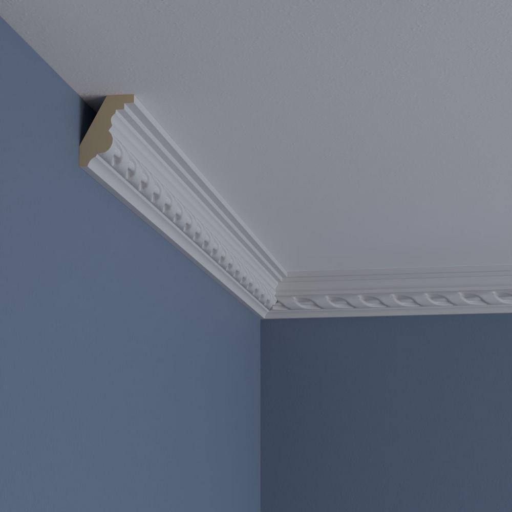 Primed White Polyurethane Geometric Crown Moulding Sample