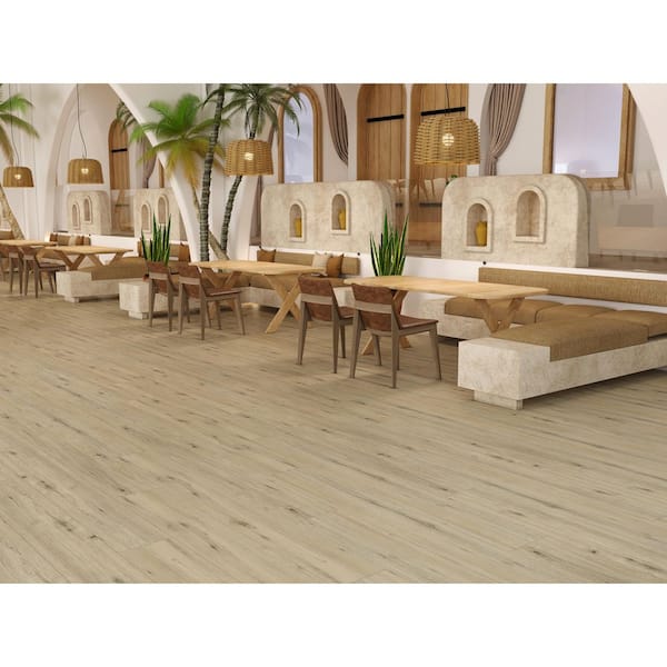 EverLux Elephant Gray 20 MIL x 8.8 in. W x 72 in. L Click Lock Waterproof Luxury Vinyl Plank Flooring (17.7 sqft/case)