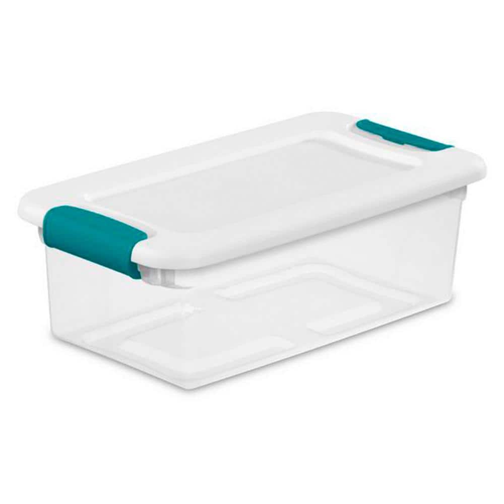 Clear Stackable Plastic Storage Boxes with Latching Lids, 24 Pack