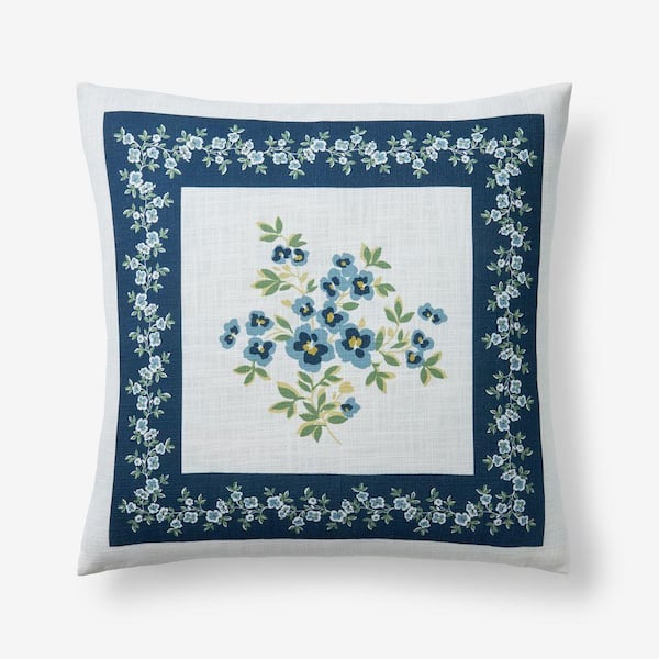 Company Cotton Suhana Decorative Blue 20 in. L x 20 in. W Throw Pillow Cover