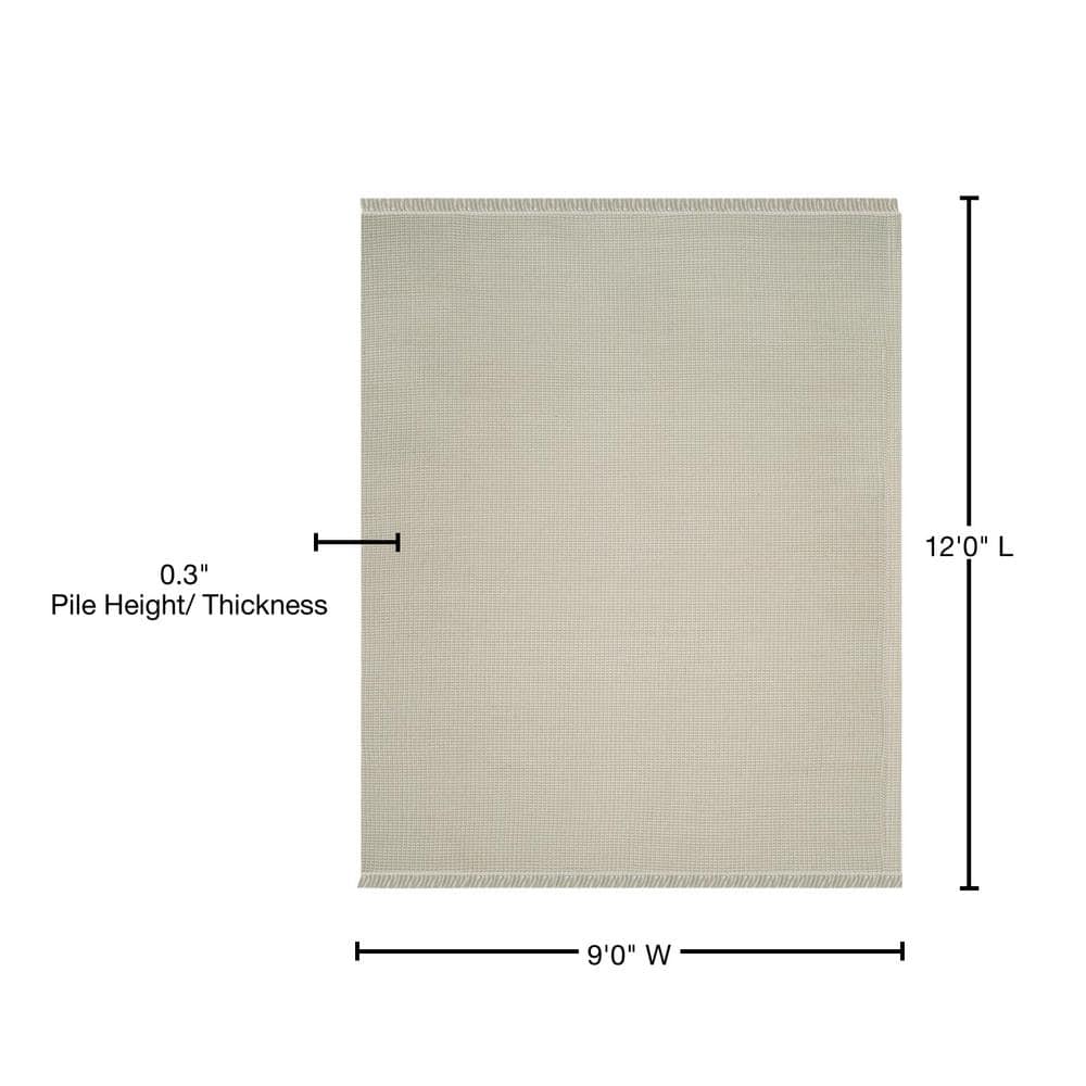 Handwoven Ivory Cotton Flatweave 54"x16" Decorative Rug