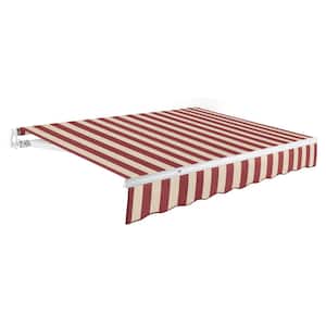 12 ft. Maui Manual Patio Retractable Awning (120 in. Projection) Burgundy/Tan
