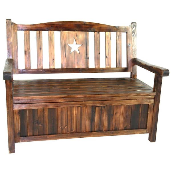 Jack Post Cypress Wood Storage Patio Bench-DISCONTINUED