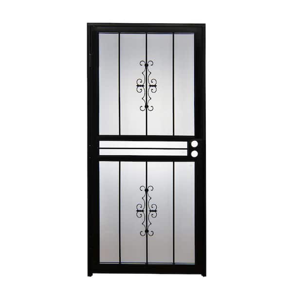 Grisham 34 in. x 80 in. 501 Series Genesis Steel Black Prehung Security Door