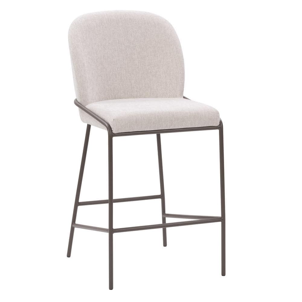 Blakeley High Back Gray Upholstered Side Chair with Metal Legs