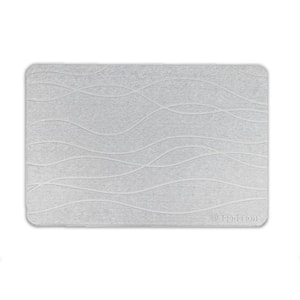 15.4 in. x 23.6 in. Diatomaceous Earth Shower Mat, Non Slip Bath Mat, Light Gray