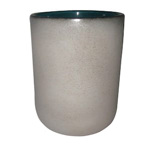 Gray Sand 7.5 in. Glass Vase with Gray Finish