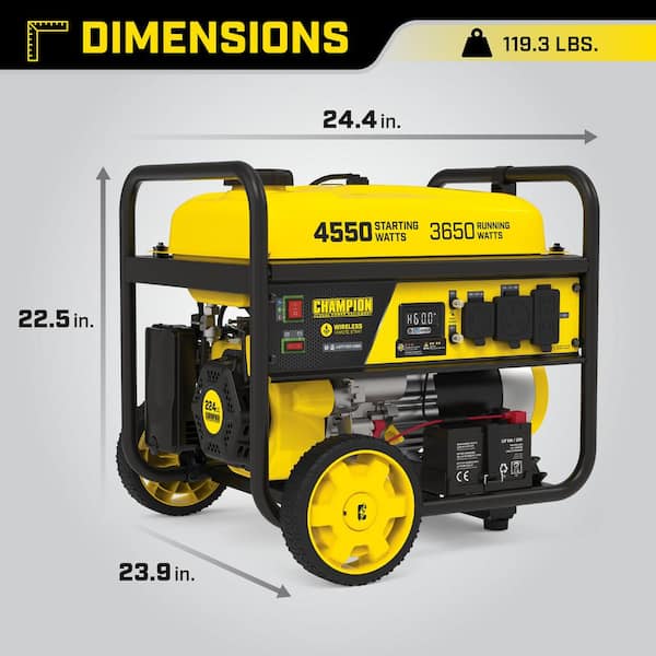 Champion Power Equipment - 4550/3650-Watt Gasoline Powered Portable Generator With Co Shield and Wireless Remote Start