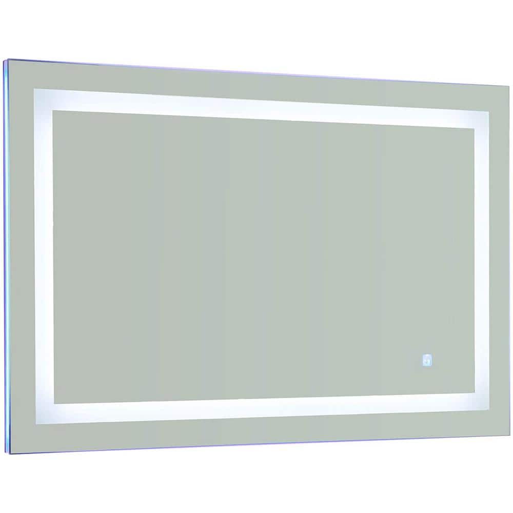 Frameless Rectangular LED Bathroom Vanity Mirror with Touch Sensor
