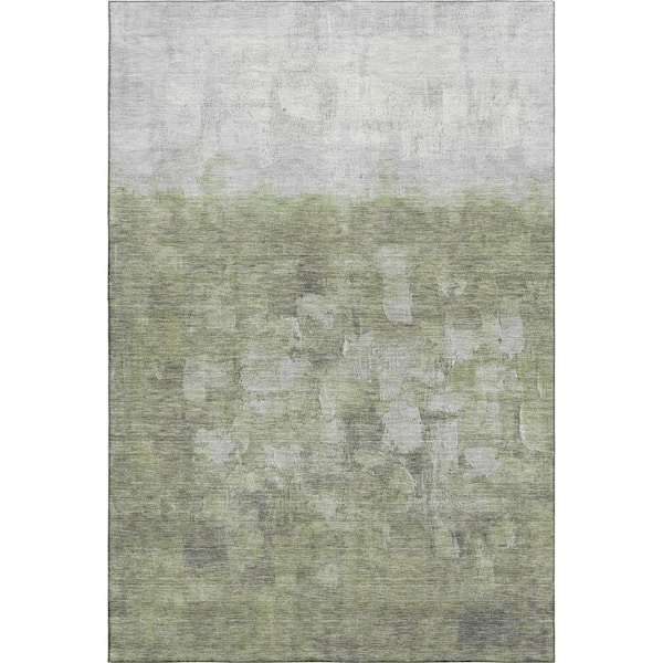 Mayfield Premium Machine Washable Abstract AMF2119 Fern 9 ft. x 12 ft. Area Rug