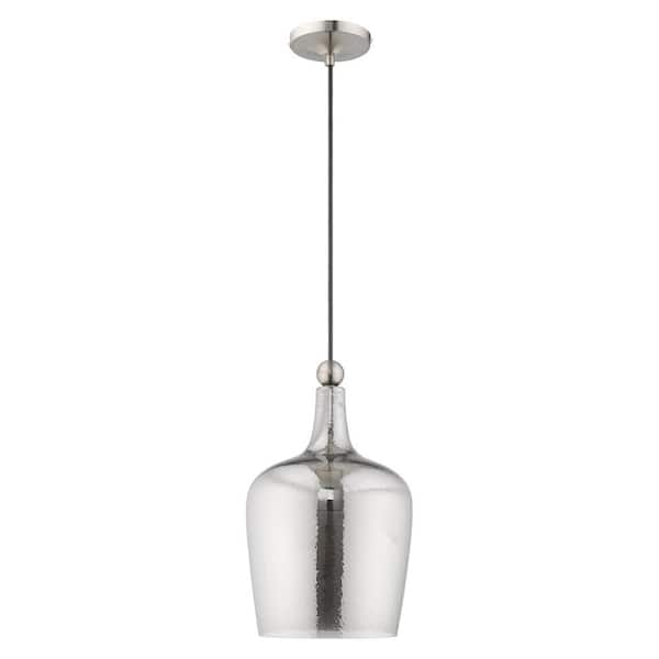 Livex Lighting Art Glass Mini Pendants 1 Light Brushed Nickel Pendant 41244 91 The Home Depot - Art Glass Mini Pendant Lights