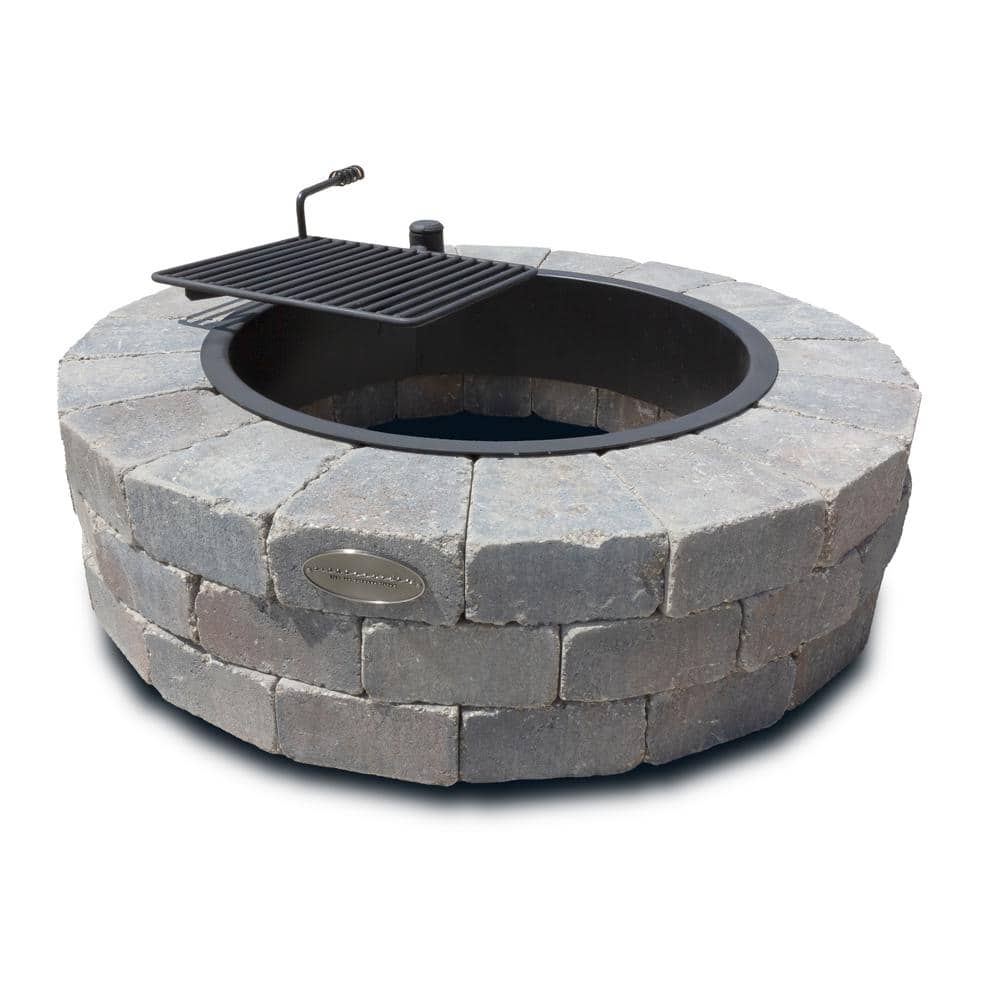 Necessories Grand 48 In Fire Pit Kit, Steel Fire Pit Ring With Cooking Grates