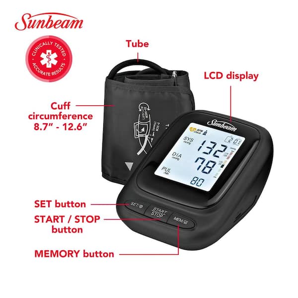Blood Pressure Cuff, Rechargable Upper Arm Blood Pressure Monitor BP Machine, Accurate Blood Pressure Machine Kit, Pulse Rate Monitor for Home Use