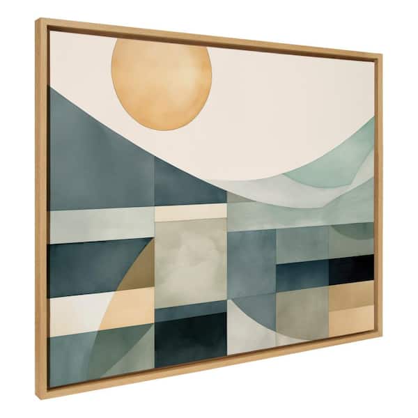 Kate and Laurel Sylvie Mid Century Modern Framed Canvas by The Creative Bunch Studio Set of 1 Nature Art Print 31.49 in. x 42.00 in.