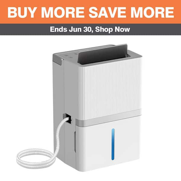 Edendirect 95 pt. 4500 sq. ft. Commerical Dehumidifier for Home in White, with Drain Hose, Large Bucket with Visible Water Level