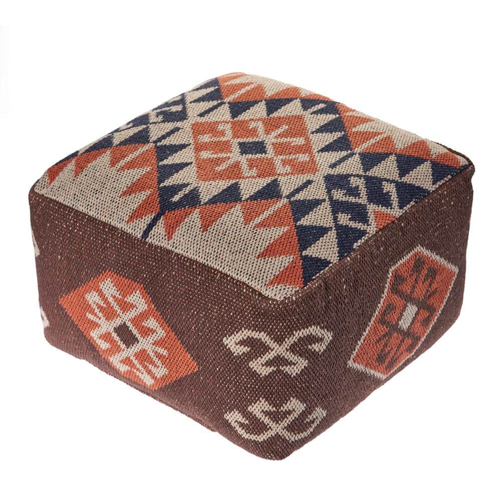 Southwest Brown Orange Western Pouf