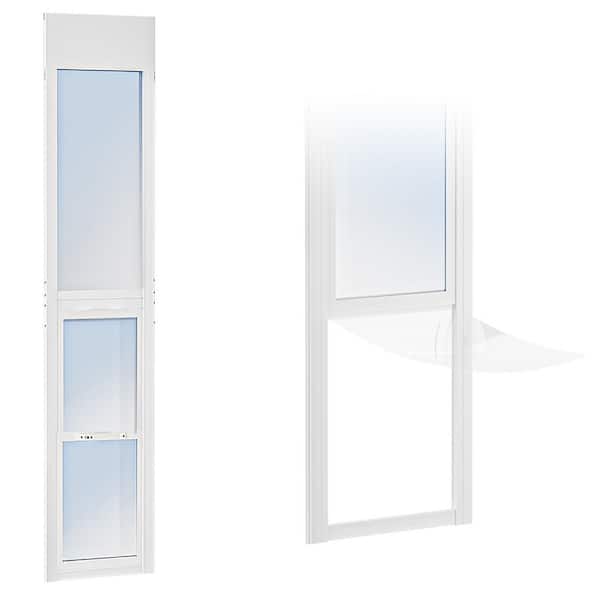 BOZTIY Dog Door for Sliding Glass Door Adjustable Height 75 in. 81 in. Doggy Door for Sliding Door Pet Door with Lock, Large