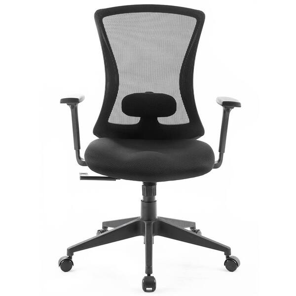 Merax Black Reclining Mesh Swivel Chair for Home and Office