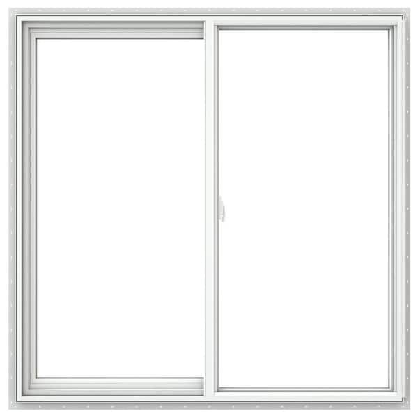 V-2500 48 in. x 48 in. White Vinyl Nailfin Sliding Window with Low E, Argon, Screen, and No Grids-Energy Saver