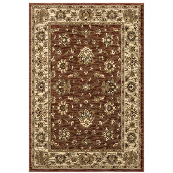 6 ft. Round Blue, Black Floral Washable Area Rug