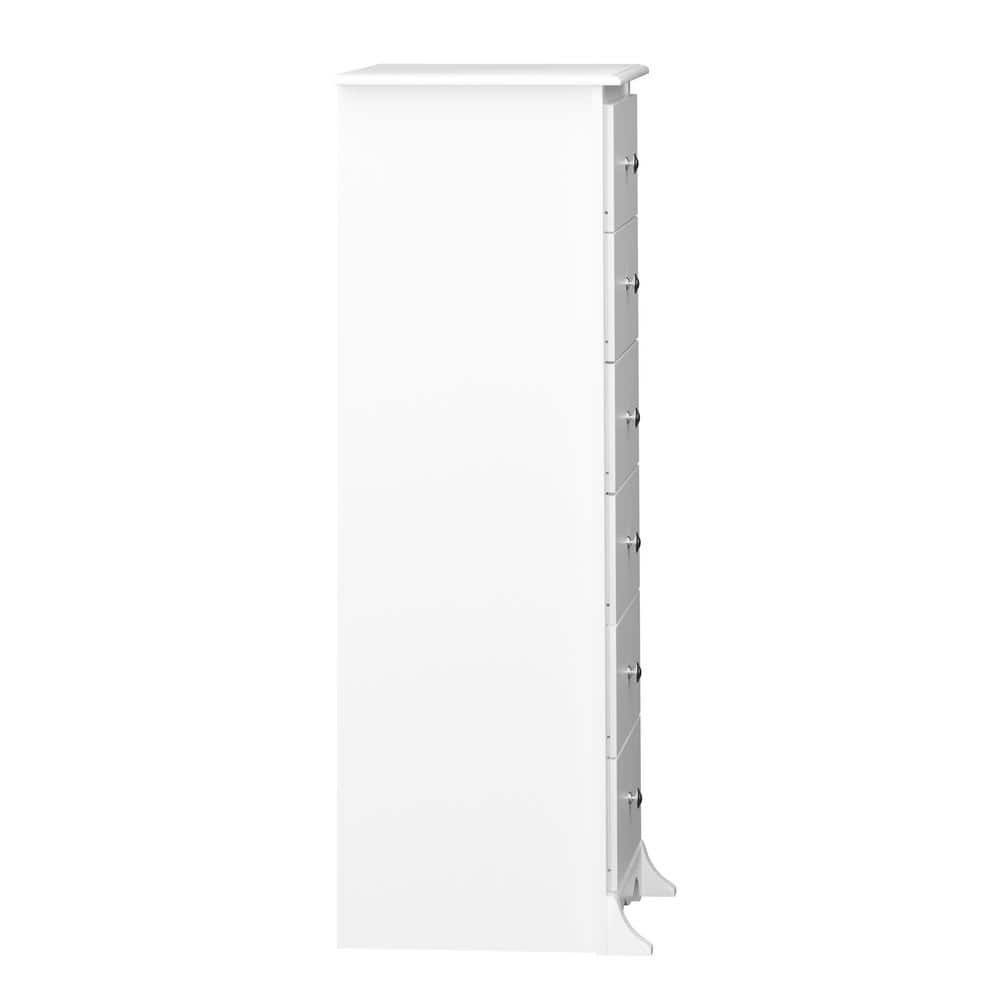 Monterey Tall 6-Drawer White Dresser with Scalloped Base