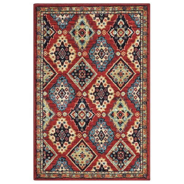 Concord Global Trading Eden Collection Panels Rust 2 ft. x 3 ft. Machine Washable Traditional Indoor Area Rug