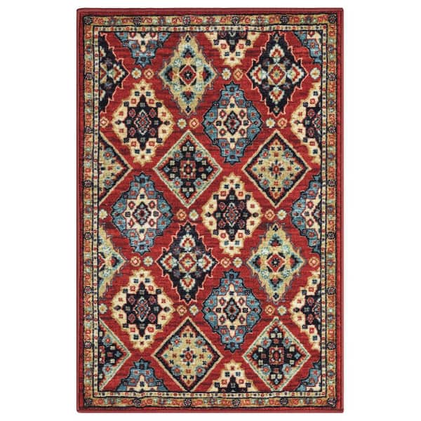 Concord Global Trading Eden Collection Panels Rust 3 ft. x 4 ft. Machine Washable Traditional Indoor Area Rug