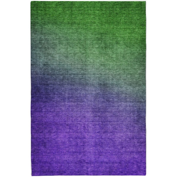 Dream Shag Premium Machine Washable Abstract ADS587 Green 8 ft. x 10 ft. Area Rug