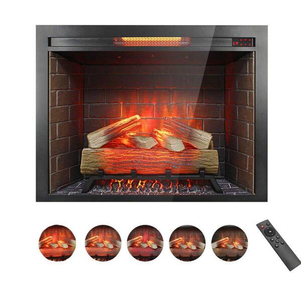 Edendirect 1500 W 35.1 in. Black Wall Mount Electric Fireplace
