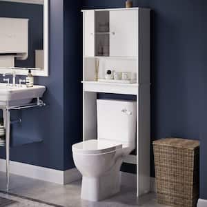 Medford Collection 23.56 in. W x 61.44 in. H x 7.75 in. D White Over-the-Toilet Storage
