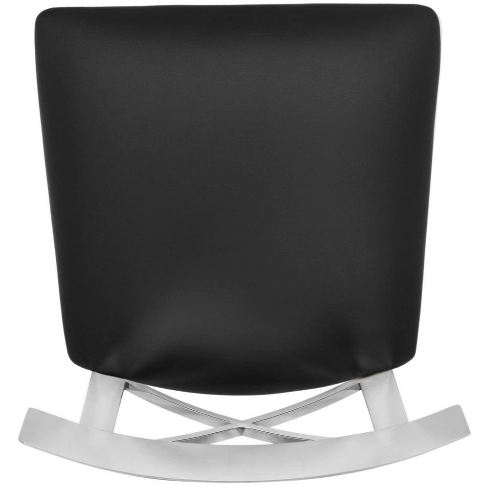 Elegant 39'' Black Leather & Chrome Stainless Steel Bar Stool