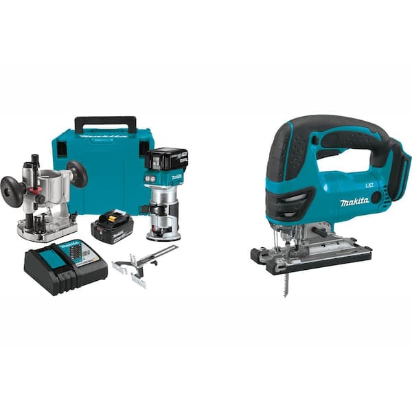 5.0 Ah 18-Volt LXT Lithium-Ion Brushless Cordless Compact Router Kit with Bonus Cordless Jig Saw 5.0 Ah 18-Volt LXT Lithium-Ion Brushless Cordless Compact Router Kit with Bonus Cordless Jig Saw