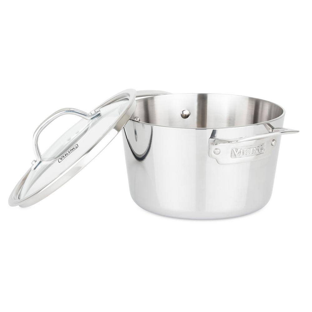 Viking 3.4 Quart Stainless Steel Soup Pot with Glass Lid