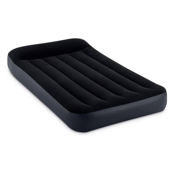 Intex Twin Dura Pillow Rest Classic Blow Up Mattress Air Bed with Built In Pump