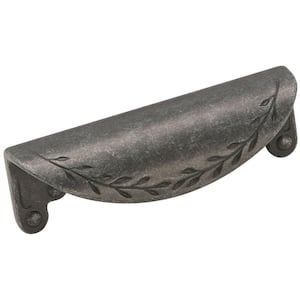 Nature's Splendor 3 in. (76mm) Traditional Wrought Iron Dark Cabinet Cup Pull