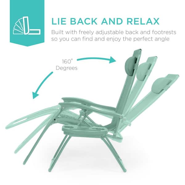 Best Choice Products Seafoam Metal Zero Gravity Reclining Lawn