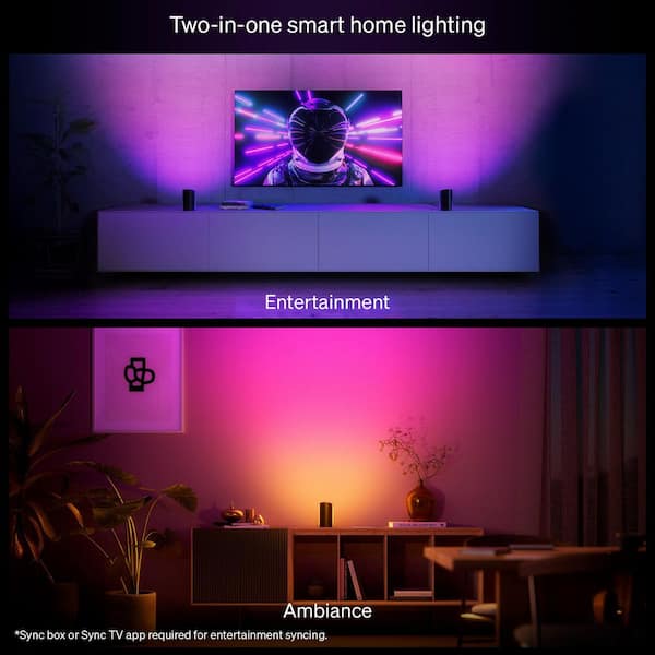 Philips Hue Play Wall Washer Integrated LED Light Black 6.18 In