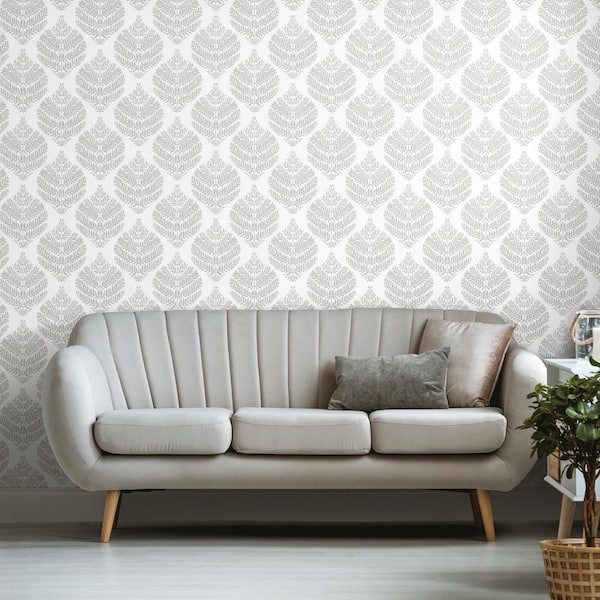 Hygge Fern Damask Vinyl Peel & Stick Repositionable Wallpaper Roll (Covers 28.18 Sq. Ft.)