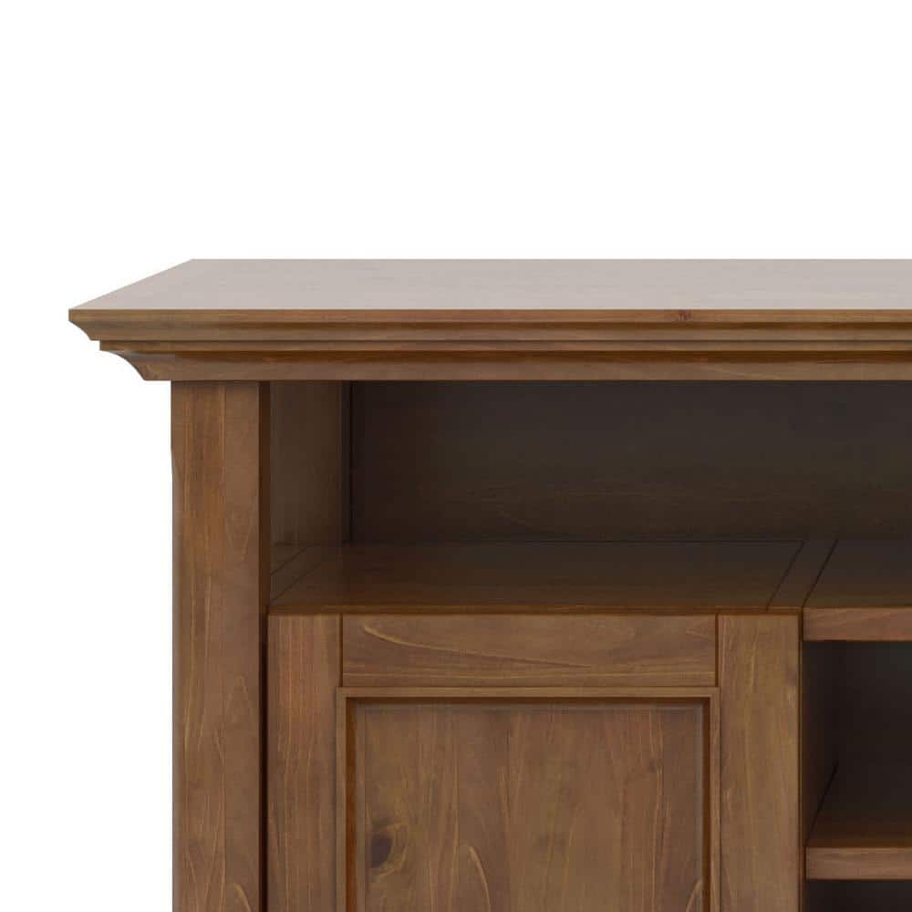 Amherst Transitional 54" Media Stand with Cabinet in Medium Saddle Brown