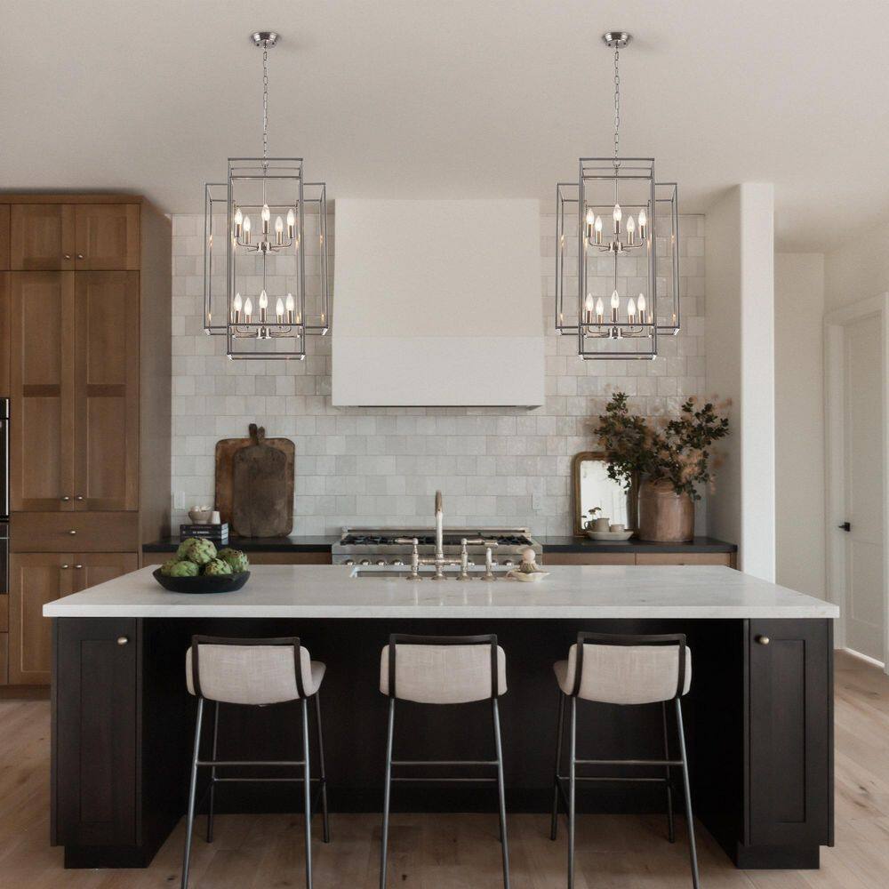 10 Light 2-Tier Brushed Nickel Modern Industrial Large Lantern Cage Chandelier for High Ceiling Entryway Foyer Stairway price history on PriceWatchPro