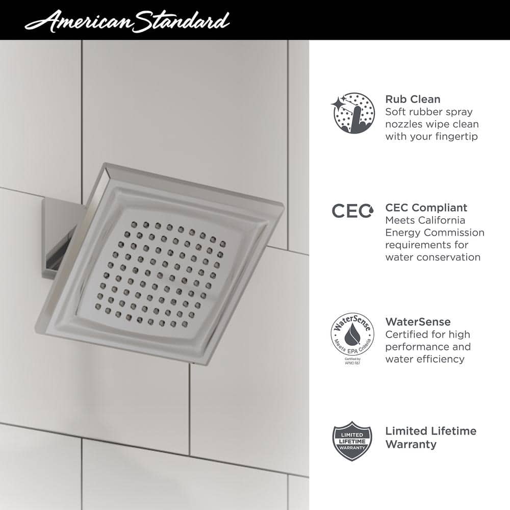 Brushed Gold Square Wall Mounted Rain Shower Head