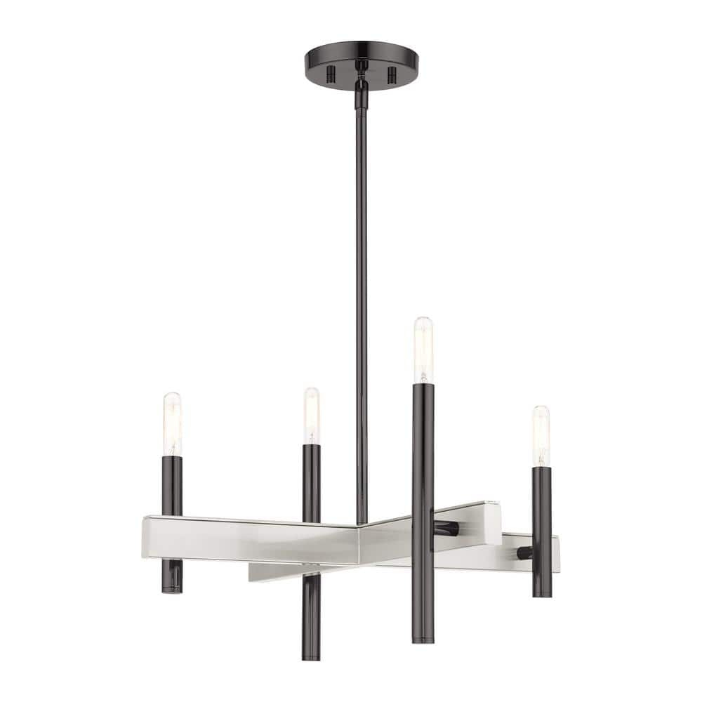 Denmark 4-Light Black Chrome Mini Chandelier