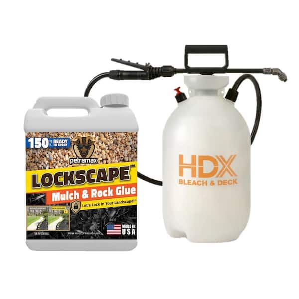2 Gal. Bleach and Deck Sprayer with 1 Gal. Mulch and Rock Glue for Landscaping Combo