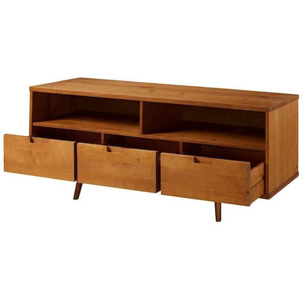 Walker Edison Furniture Company Ivy 58 in. Caramel Wood TV