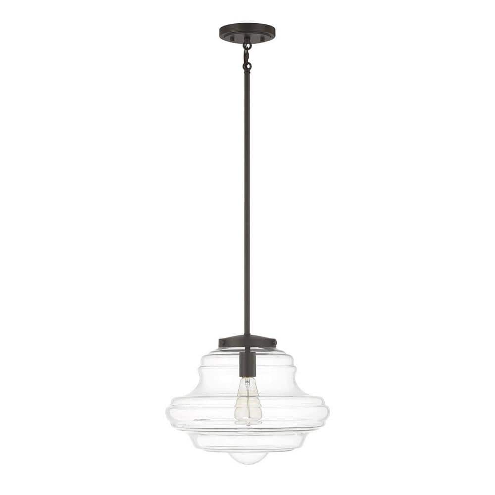 Oil Rubbed Bronze and Clear Glass Globe Pendant Light