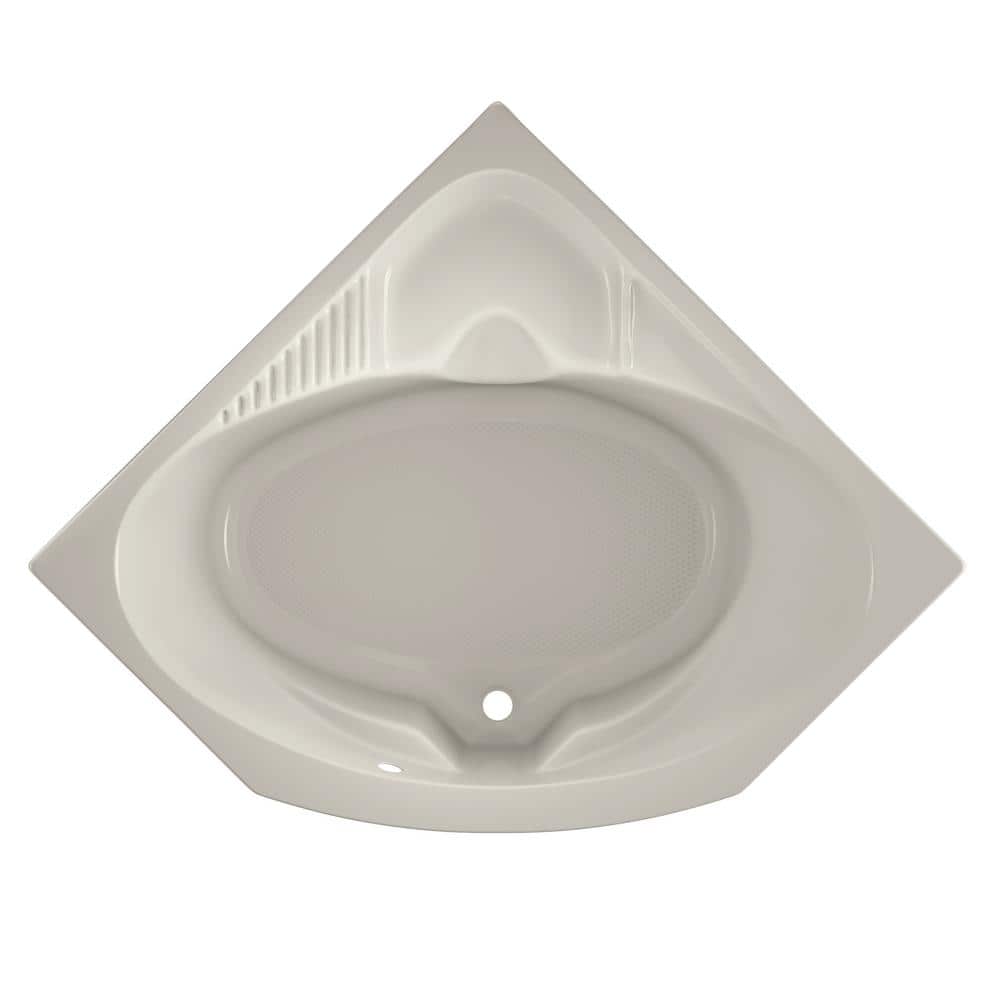 CAPELLA 55 in. Acrylic Neo Angle Oval Corner Drop-in Non Whirlpool Bathtub in Oyster -  JACUZZI, C800969